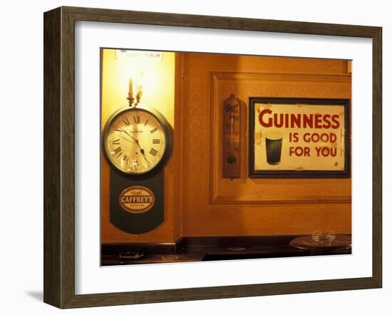 Guinness sign in pub, Dublin, Ireland-Alan Klehr-Framed Photographic Print