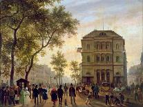 View of the Market at Les Halles, c. 1828-Guiseppe Canella-Framed Giclee Print