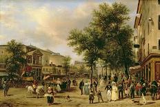 Boulevard Saint-Martin and the Theatre De L'Ambigu, 1830-Guiseppe Canella-Framed Giclee Print