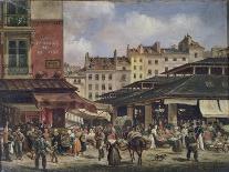 View of the Market at Les Halles, c. 1828-Guiseppe Canella-Giclee Print