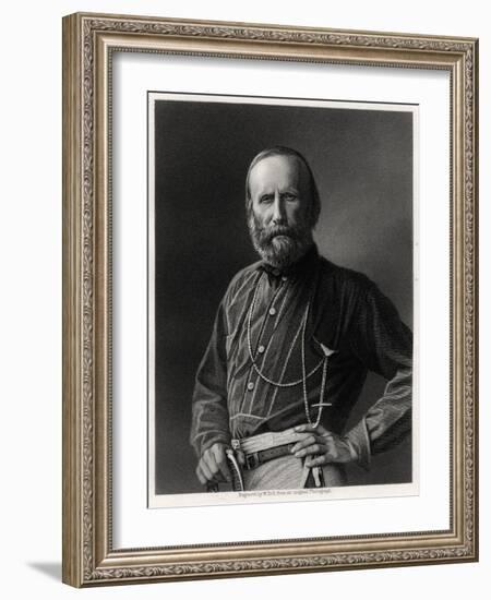 Guiseppe Garibaldi, Italian Patriot, 19th Century-W Holl-Framed Giclee Print