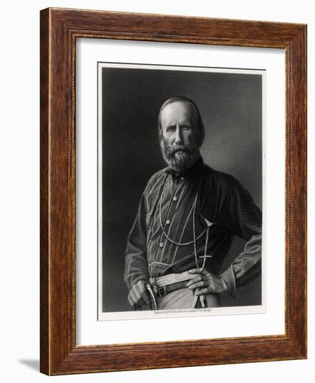 Guiseppe Garibaldi, Italian Patriot, 19th Century-W Holl-Framed Giclee Print