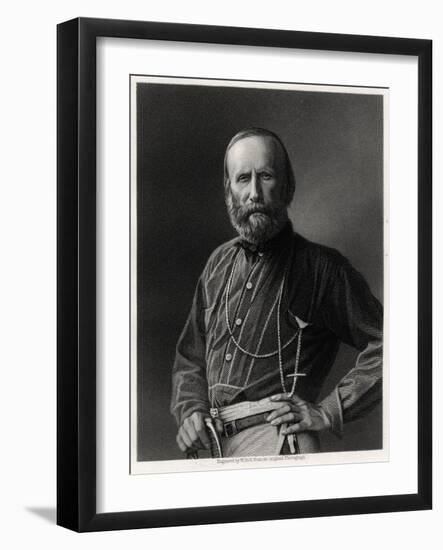 Guiseppe Garibaldi, Italian Patriot, 19th Century-W Holl-Framed Giclee Print