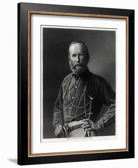 Guiseppe Garibaldi, Italian Patriot, 19th Century-W Holl-Framed Giclee Print