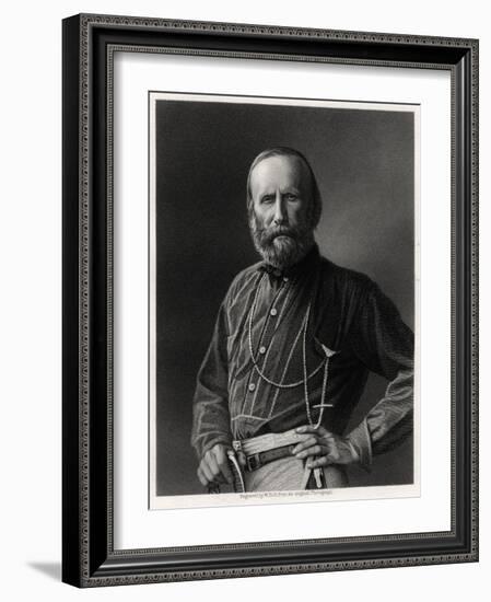 Guiseppe Garibaldi, Italian Patriot, 19th Century-W Holl-Framed Giclee Print