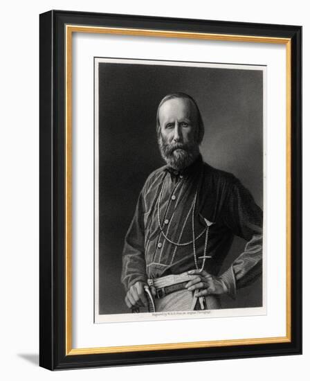 Guiseppe Garibaldi, Italian Patriot, 19th Century-W Holl-Framed Giclee Print