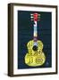 Guitar 2-Design Turnpike-Framed Giclee Print