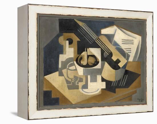 Guitar and Fruit Bowl on a Table, 1918 (Oil on Canvas)-Juan Gris-Framed Premier Image Canvas