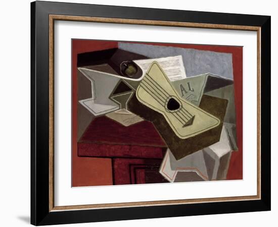 Guitar and Newspaper, 1925-Juan Gris-Framed Giclee Print