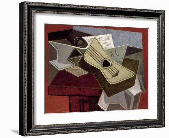 Guitar and Newspaper, 1925-Juan Gris-Framed Giclee Print