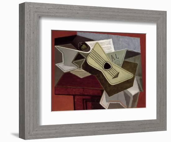 Guitar and Newspaper, 1925-Juan Gris-Framed Giclee Print