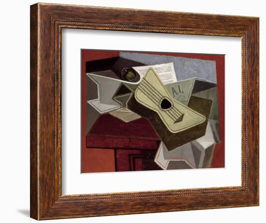 Guitar and Newspaper, 1925-Juan Gris-Framed Giclee Print