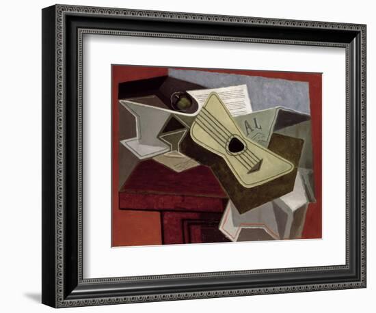 Guitar and Newspaper, 1925-Juan Gris-Framed Giclee Print