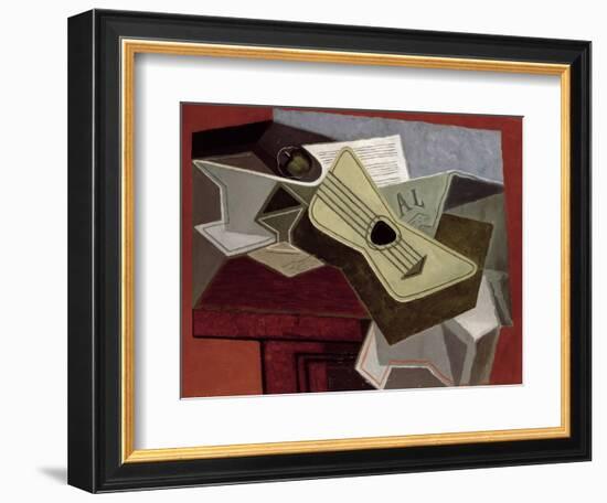 Guitar and Newspaper, 1925-Juan Gris-Framed Giclee Print