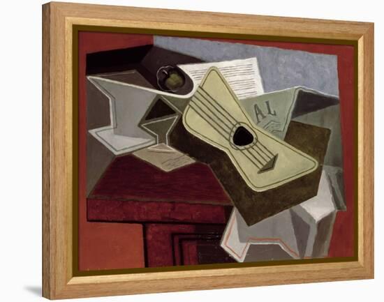 Guitar and Newspaper, 1925-Juan Gris-Framed Premier Image Canvas