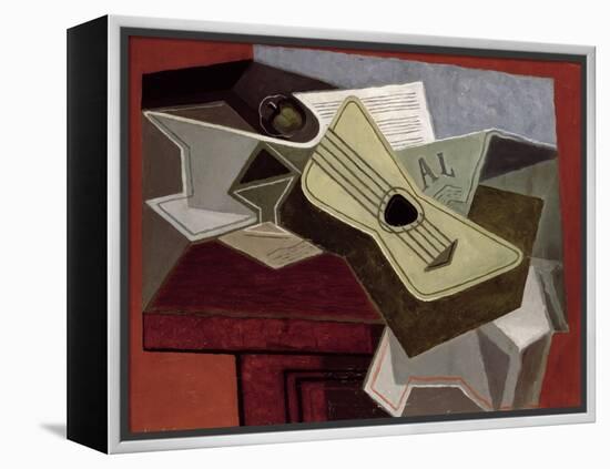 Guitar and Newspaper, 1925-Juan Gris-Framed Premier Image Canvas