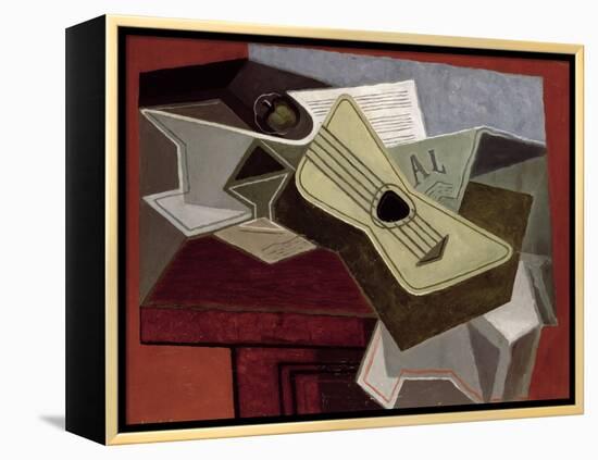 Guitar and Newspaper, 1925-Juan Gris-Framed Premier Image Canvas