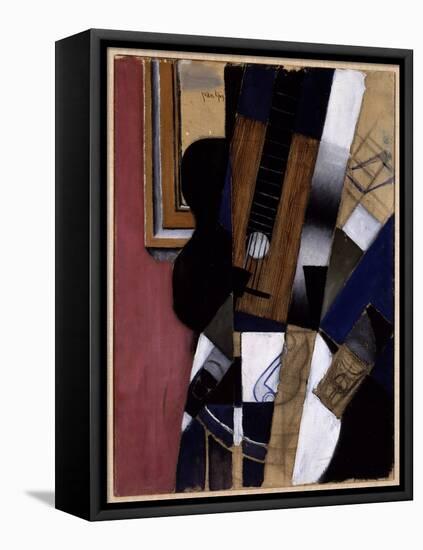 Guitar and Pipe, 1913 (Oil & Charcoal on Canvas)-Juan Gris-Framed Premier Image Canvas