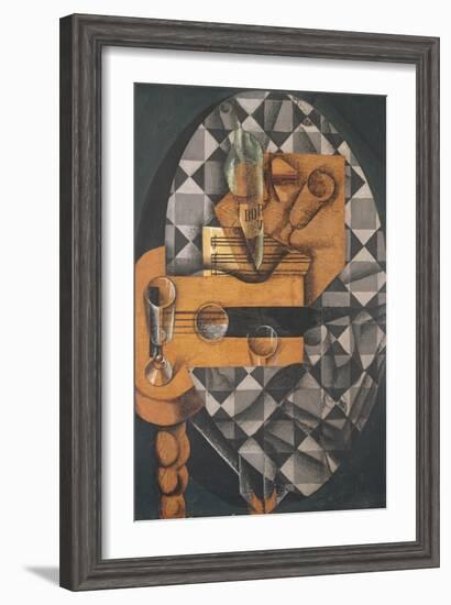 Guitar, Bottle, and Glass, 1914-Juan Gris-Framed Giclee Print