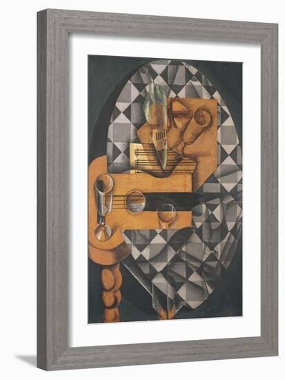 Guitar, Bottle, and Glass, 1914-Juan Gris-Framed Giclee Print