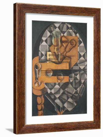 Guitar, Bottle, and Glass, 1914-Juan Gris-Framed Giclee Print