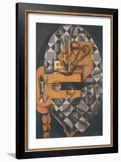 Guitar, Bottle, and Glass, 1914-Juan Gris-Framed Giclee Print