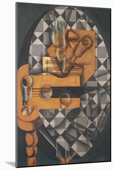 Guitar, Bottle, and Glass, 1914-Juan Gris-Mounted Giclee Print