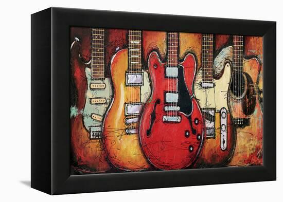 Guitar Collage-Bruce Langton-Framed Stretched Canvas