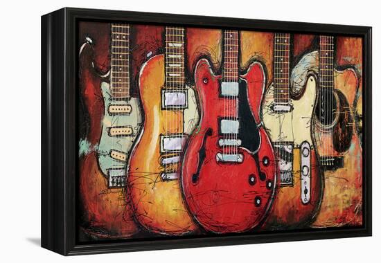 Guitar Collage-Bruce Langton-Framed Stretched Canvas