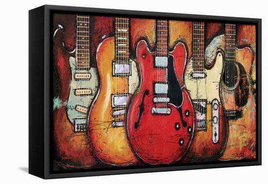 Guitar Collage-Bruce Langton-Framed Stretched Canvas