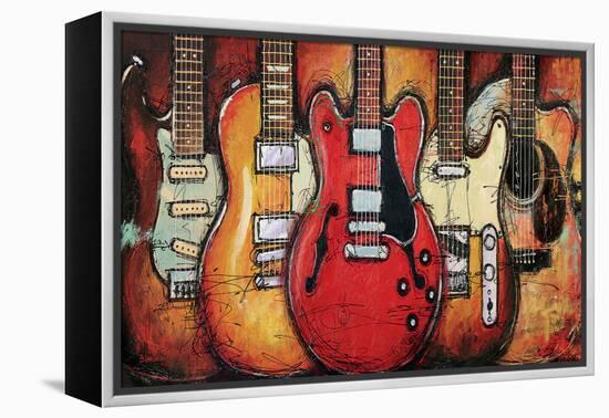 Guitar Collage-Bruce Langton-Framed Stretched Canvas