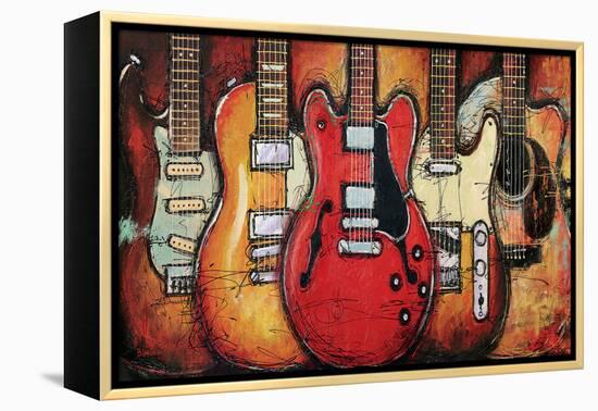 Guitar Collage-Bruce Langton-Framed Stretched Canvas