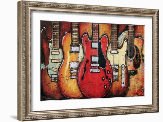Guitar Collage-Bruce Langton-Framed Premium Giclee Print