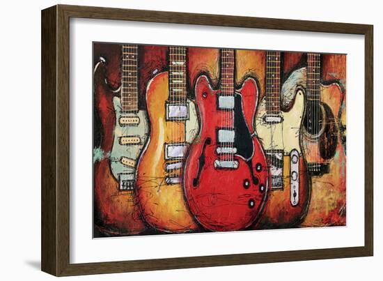 Guitar Collage-Bruce Langton-Framed Premium Giclee Print