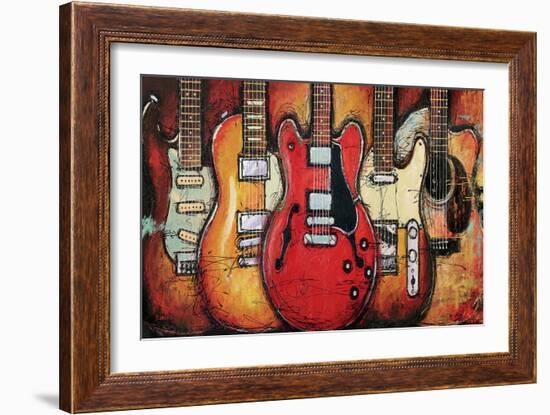 Guitar Collage-Bruce Langton-Framed Premium Giclee Print