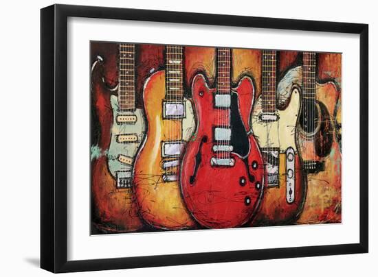 Guitar Collage-Bruce Langton-Framed Premium Giclee Print