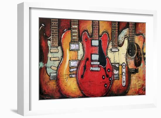 Guitar Collage-Bruce Langton-Framed Premium Giclee Print