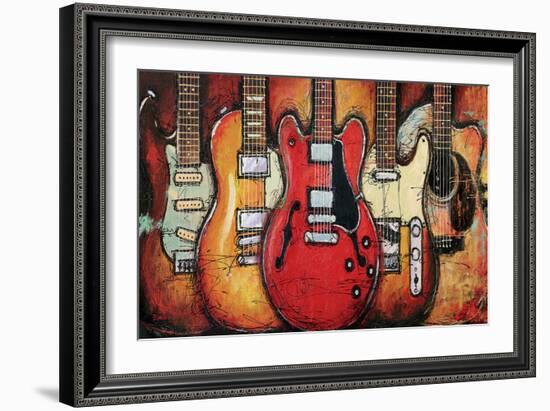 Guitar Collage-Bruce Langton-Framed Premium Giclee Print