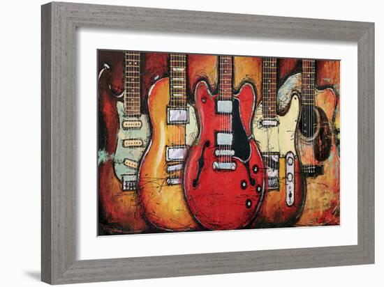 Guitar Collage-Bruce Langton-Framed Art Print