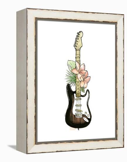 Guitar Foliage II-Annie Warren-Framed Stretched Canvas