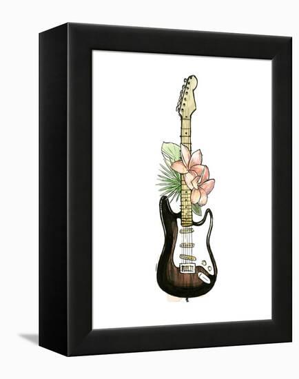 Guitar Foliage II-Annie Warren-Framed Stretched Canvas