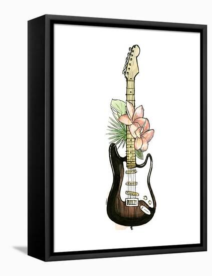 Guitar Foliage II-Annie Warren-Framed Stretched Canvas