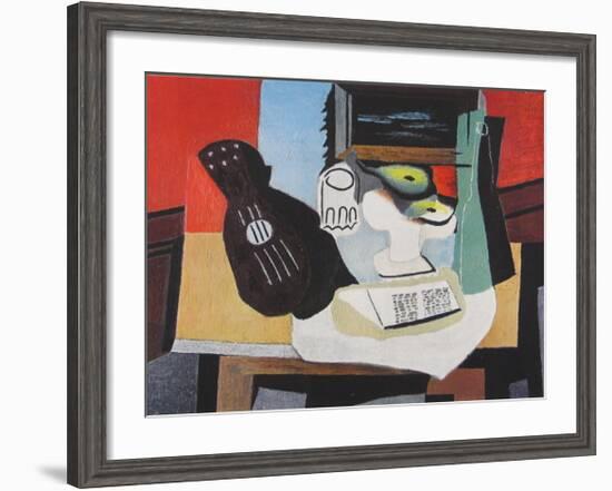 Guitar, Glass and Fruit-Pablo Picasso-Framed Collectable Print