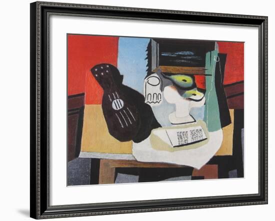 Guitar, Glass and Fruit-Pablo Picasso-Framed Collectable Print