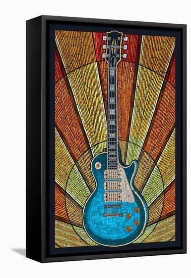 Guitar - Mosaic-Lantern Press-Framed Stretched Canvas