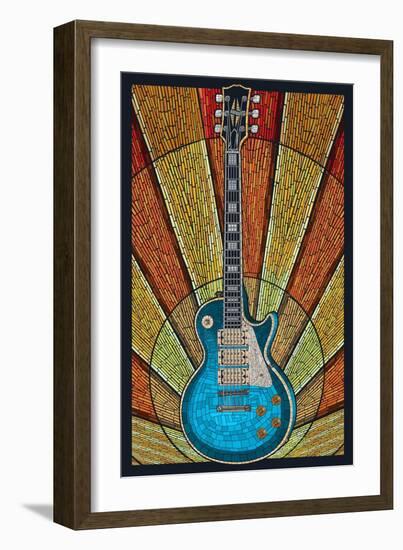 Guitar - Mosaic-Lantern Press-Framed Art Print