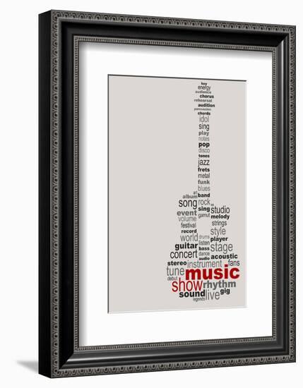 Guitar Music Poster-null-Framed Premium Giclee Print