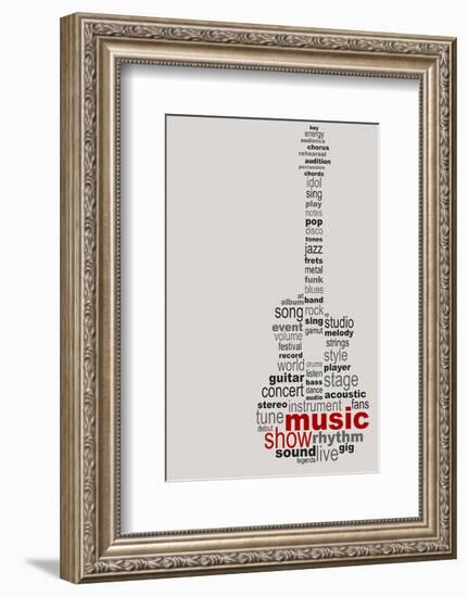 Guitar Music Poster-null-Framed Art Print