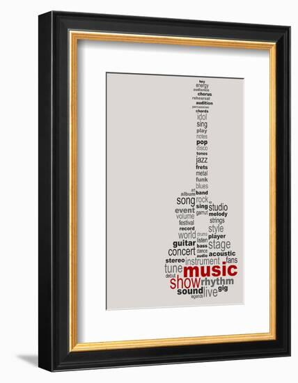 Guitar Music Poster-null-Framed Art Print