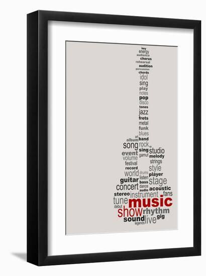 Guitar Music Poster-null-Framed Art Print